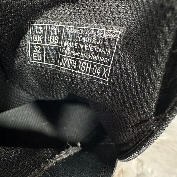 Dr. Martens Boots Kids 1 AirWair Junior Combs‎ Black Canvas Lace Up Side Zip - Picture 8 of 9